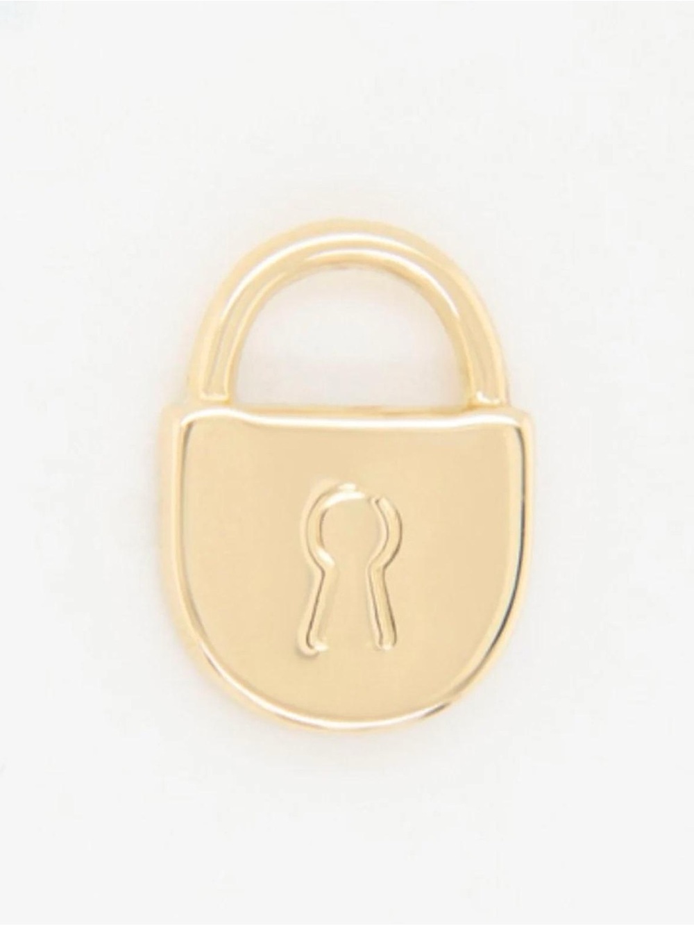 14K Real Solid Yellow Gold Lock Charm Pendent 12mmx17mm